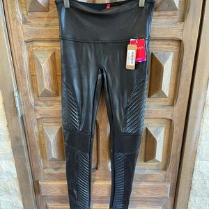 spanx moto black legging, medium